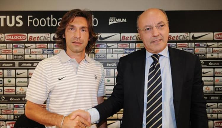 Andrea Pirlo and Giuseppe Marotta