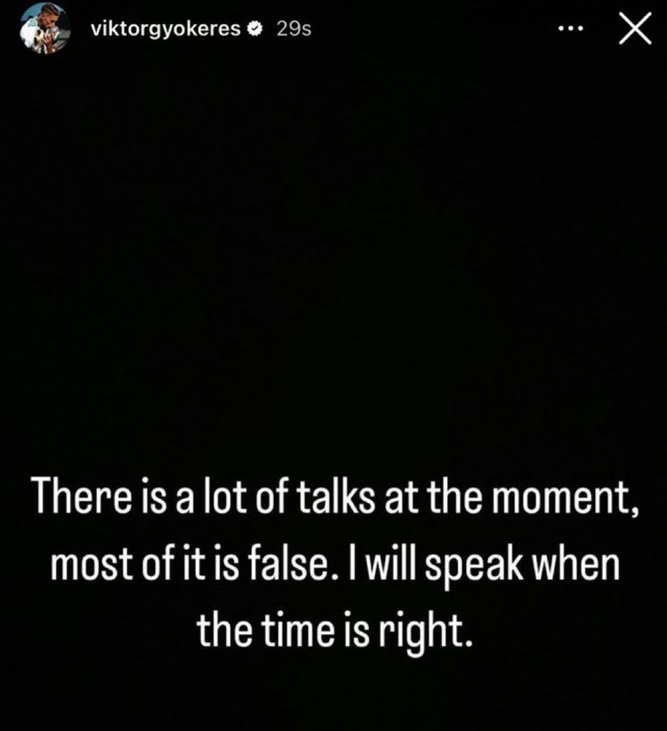 Viktor Gyokeres posted about his future on Instagram.