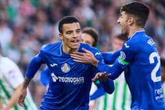 Mason Greenwood celebrates scoring for Getafe against Real Betis in LaLiga