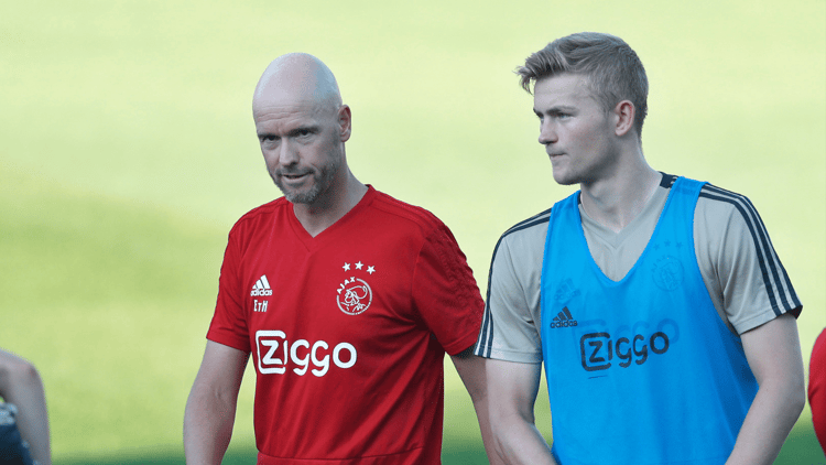Matthijs de Ligt and Erik ten Hag at Ajax