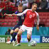 Christian Eriksen playing against Finland at Euro 2020