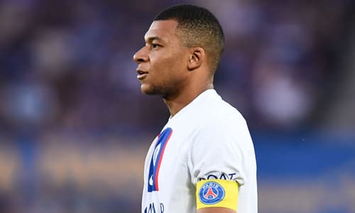 Kylian Mbappe playing for PSG