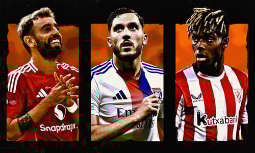 Bruno Fernandes, Rayan Cherki, Nico Williams, Europa League
