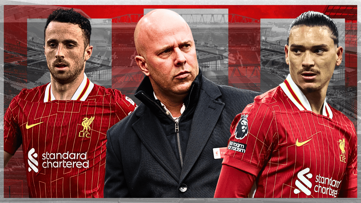 Diogo Jota Darwin Nunez Arne Slot Liverpool