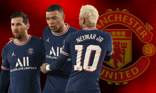 Neymar, Kylian Mbappé, Lionel Messi, PSG, Manchester United