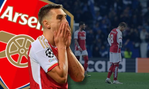 Leandro Trossard during Arsenal's Champions League match with Porto, 2023/24