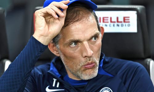 Thomas Tuchel on the Chelsea bench.