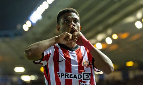 Amad Diallo celebrating another Sunderland goal.