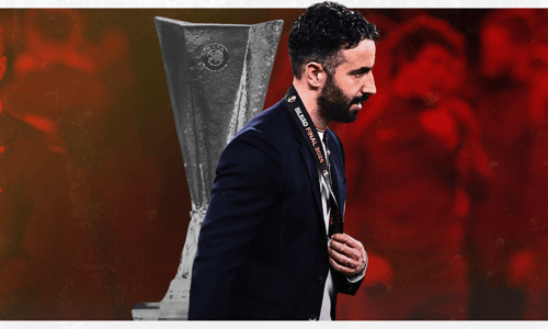 Ruben Amorim Man Utd Europa League trophy