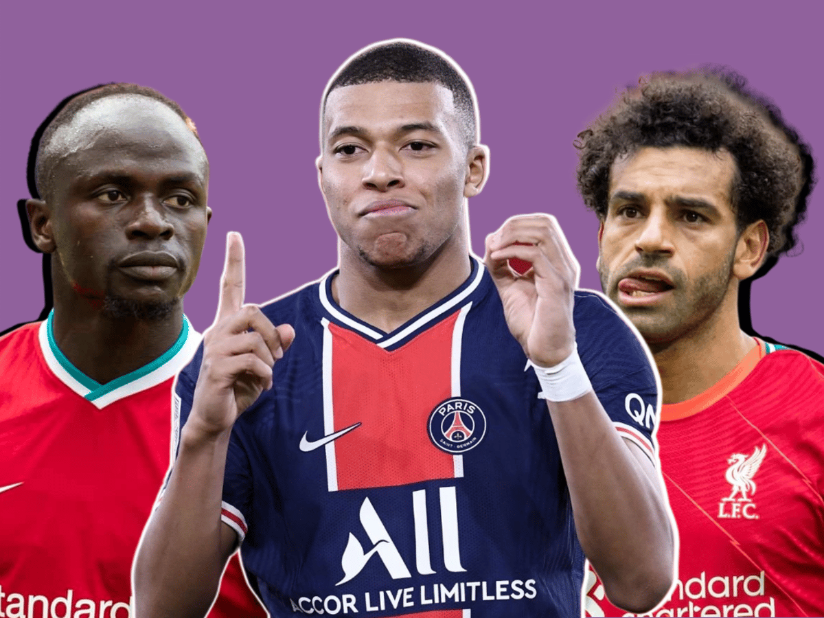Sadio Mane, Kylian Mbappe and Mohamed Salah