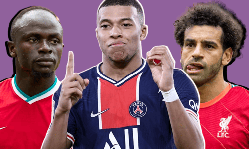 Sadio Mane, Kylian Mbappe and Mohamed Salah