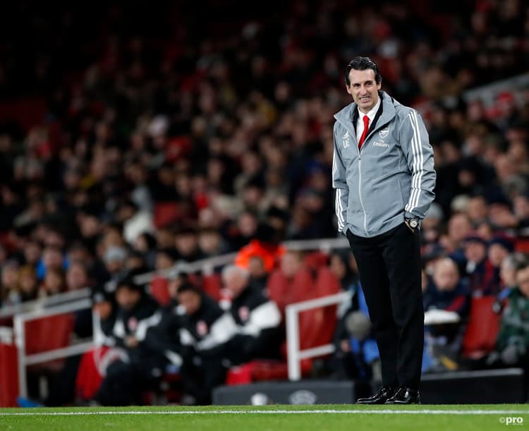 Unai Emery managing Arsenal