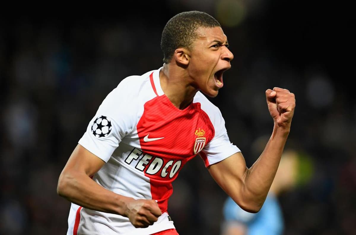 Kylian Mbappe playing for Monaco, 2017