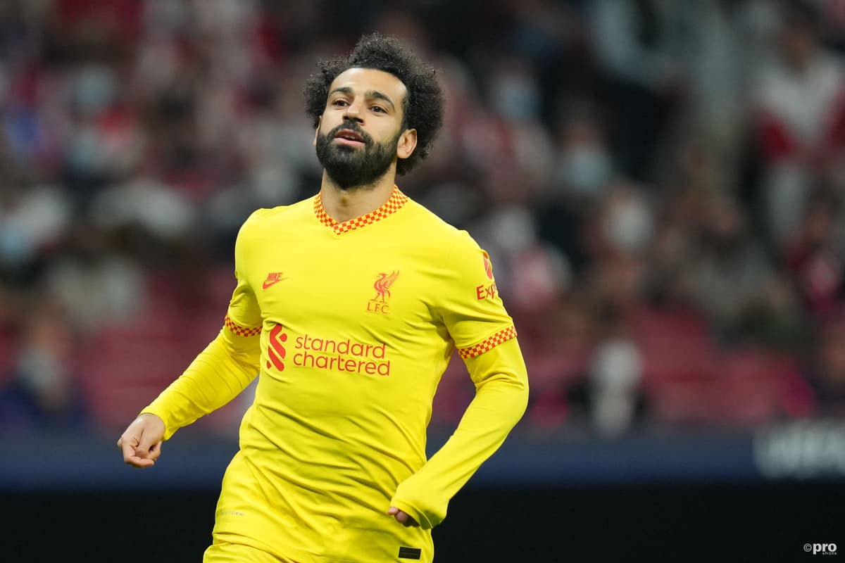 Mohamed Salah in action, Liverpool v Atletico Madrid