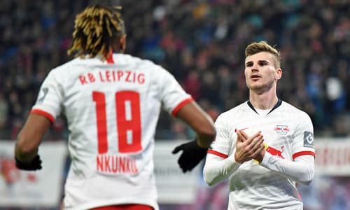 Christopher Nkunku and Timo Werner at Leipzig