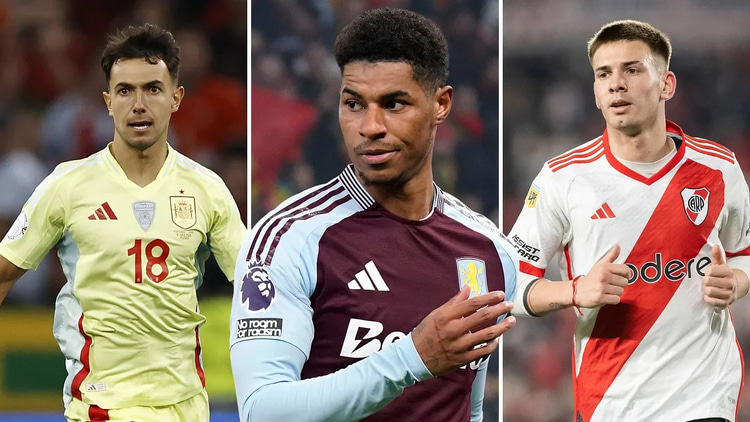 Martin Zubimendi, Marcus Rashford, Franco Mastantuano