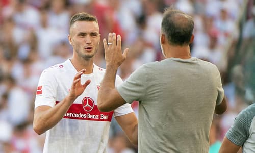 Sasa Kalajdzic in action for VfB Stuttgart.