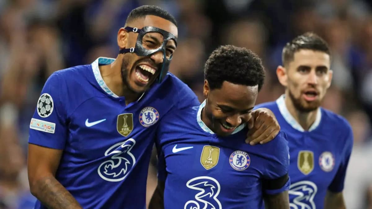 Chelsea pair Pierre-Emerick Aubameyang and Raheem Sterling.