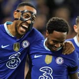 Chelsea pair Pierre-Emerick Aubameyang and Raheem Sterling.