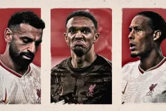 Mohamed Salah, Trent Alexander-Arnold, Virgil van Dijk, Liverpoo, 2024/25