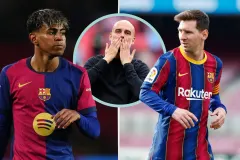 Lamine Yamal, Lionel Messi, Pep Guardiola, Barcelona