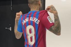 Why does Dani Alves wear No.8 for Barcelona?