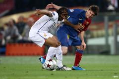 Anderson battles Lionel Messi in the Champions League final