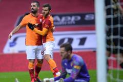 Arda Turan celebrates a goal in a match for Galatasaray.