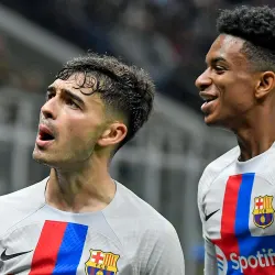 Barcelona youngsters Pedri and Alex Balde.