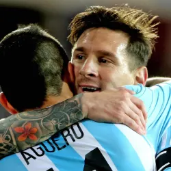 Aguero and Messi in action for Argentina