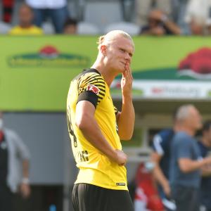 Erling Haaland during Dortmund's defeat to Freiburg in Bundesliga