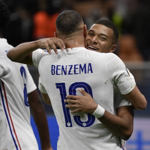 Karim Benzema and Kylian Mbappe, France, UEFA Nations League