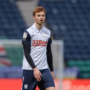Sepp van den Berg playing for Preston North End in the Championship in the 2020/21 season