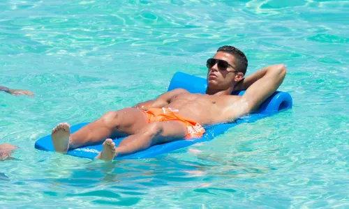 Manchester United forward Cristiano Ronaldo relaxing on holiday