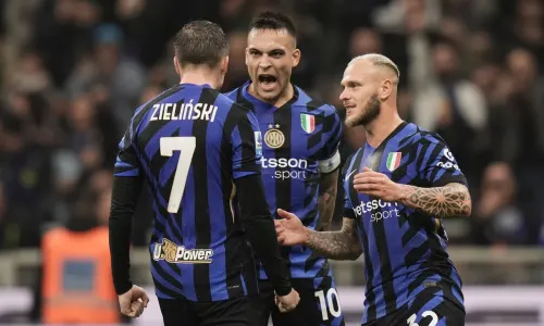 Piotr Zielinski, Lautaro Martinez, Federico Dimarco, Inter, 2024/25