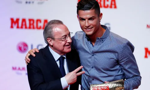 Cristiano Ronaldo and Florentino Perez at Real Madrid