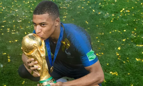 Kylian Mbappe with 2018 World Cup 