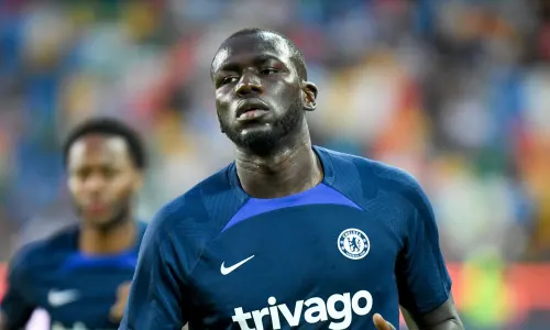 Kalidou Koulibaly warming up for Chelsea.