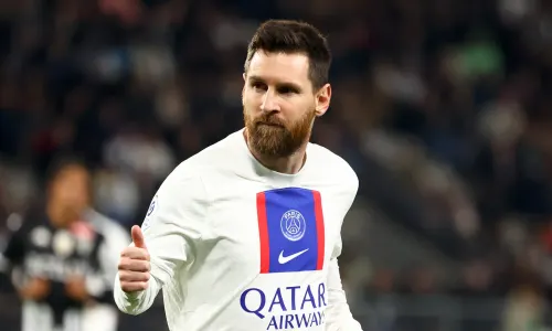 Lionel Messi playing for PSG against Angers.
