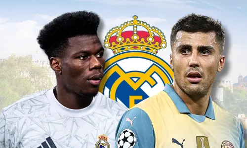 Aurelien Tchouameni, Rodri and the Real Madrid badge