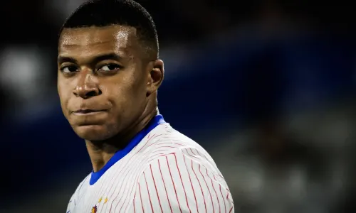 Real Madrid's Kylian Mbappe playing for France against Canada in 2024