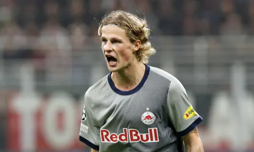 Red Bulls Salzburg midfielder Maurits Kjaergaard.