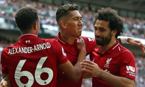 Trent Alexander-Arnold, Robert Firmino and Mohamed Salah at Liverpool.