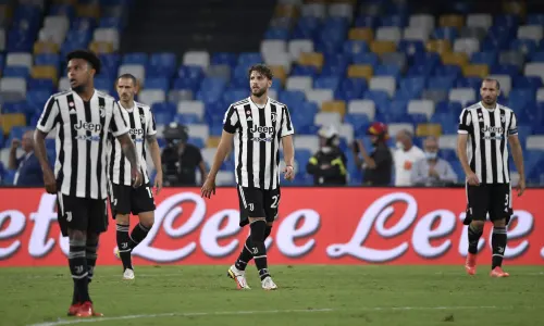 Juventus players dejected as they lose 2-1 to Napoli in Serie A