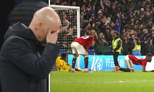 Erik ten Hag reacts as Man Utd lose two injury time goals in 4-3 Chelsea Premier League defeat