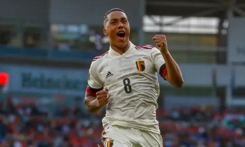 Leicester's Youri Tielemans playing for Belgium in the Nations League
