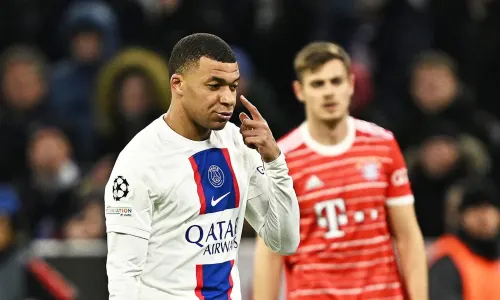 Kylian Mbappe as PSG lost to Bayern in the UCL