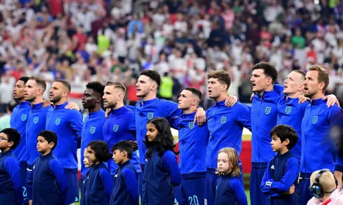 England line up for France World Cup 2022 match