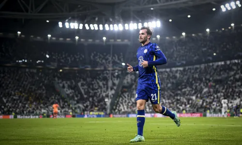 Ben Chilwell playing for Chelsea against Juventus, 2021/22