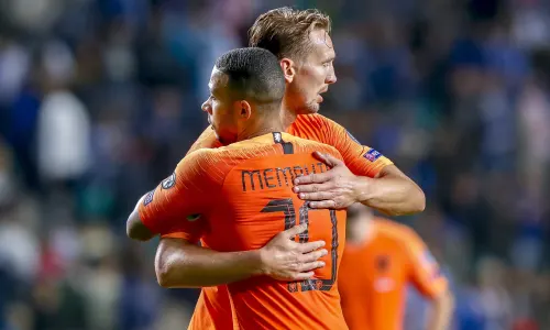 Barcelona's Luuk de Jong and Memphis Depay playing for Netherlands